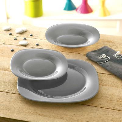 Luminarc carine grey dessert plate set of 6 - 19.5cm